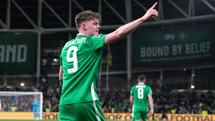 <p>KEY GOAL: Evan Ferguson scored for Ireland against Bulgaria to end his goal drought.</p>