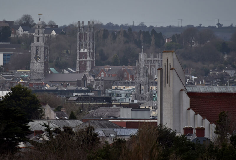 Four famous church landmarks in Cork City, with in the foreground church of Christ The King, Turners Cross, Holy Trinity on Fr, Mathew quay with St. Anne' s Shandon and St. Mary's North Cathedral both on the Northside as seen from the top of Tramore Valley park. Picture: Eddie O'Hare