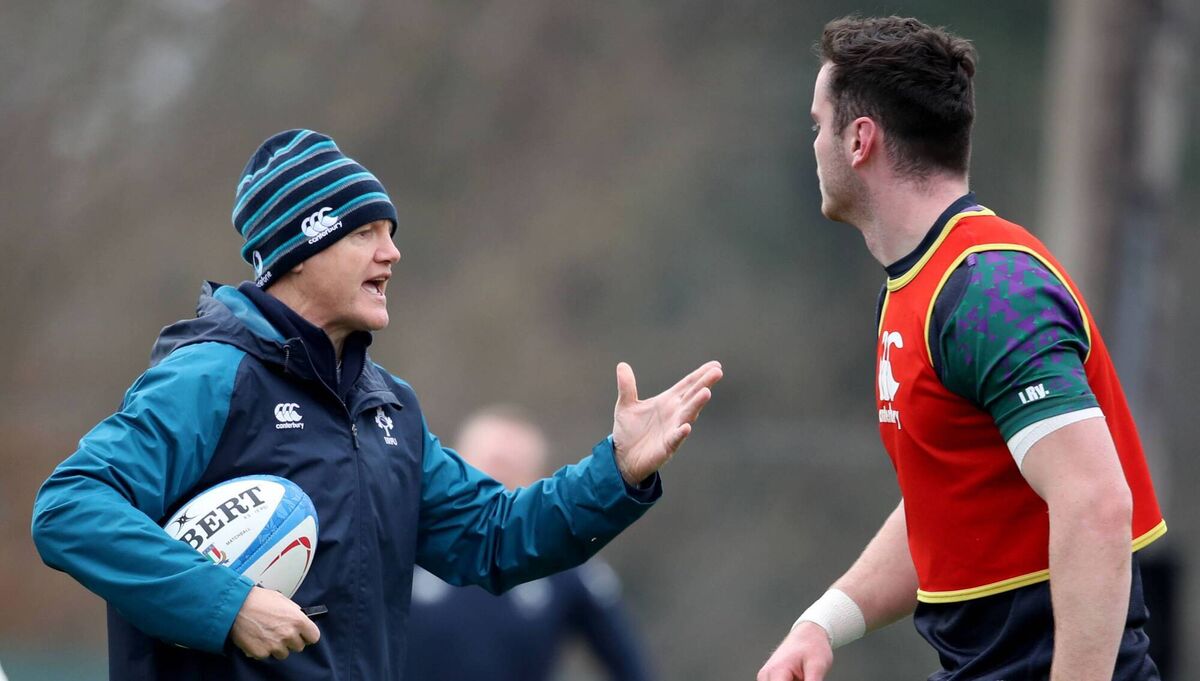 Joe Schmidt (left) was ‘unbelievably detailed in terms of tactics’, according to chief executive of Kitman Labs, Stephen Smith. Pic: ©INPHO/Dan Sheridan