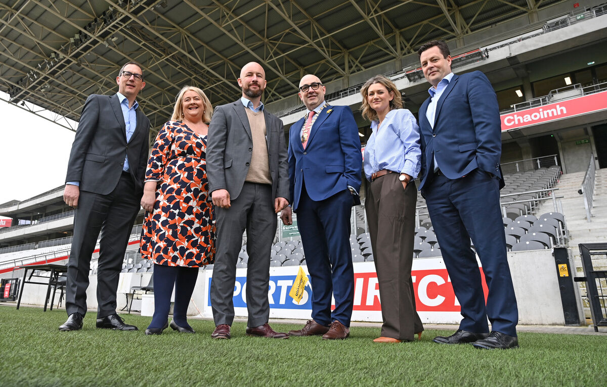 Conor Healy, CEO Cork Chamber; Caroline Counihan, Head Media Solutions Irish Examiner; Kevin O'Donovan, CEO Cork county board, guest speaker; Rob Horgan, president Cork Chamber; Annie FitzGibbons, Cork Chamber and Jamie Olden, managing partner RDJ at the Cork Chamber Business Breakfast, in association with RDJ, and media partner Irish Examiner, at SuperValu Páirc Uí Chaoimh. Picture: Eddie O'Hare