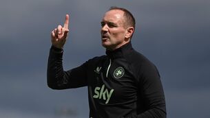 <p>Colin Healy during a Republic of Ireland Women's training session in May 2024. Pic: Stephen McCarthy/Sportsfile</p>