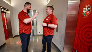 <p>Lions head coach Andy Farrell with assistant coach John Fogarty. Pic: ©INPHO/Dan Sheridan</p>