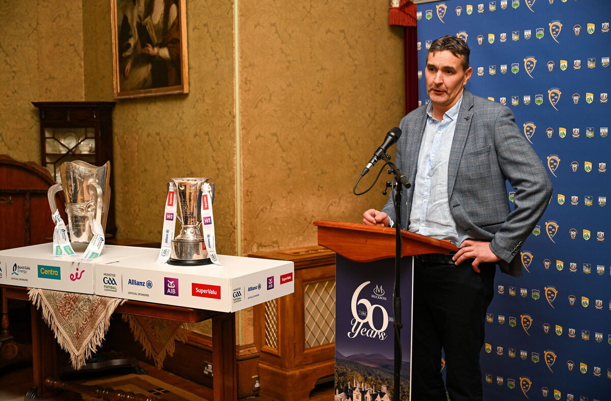 INSPIRATION TO MANY: Maurice Fitzgerald speaking at the launch. Pic: Brendan Moran/Sportsfile