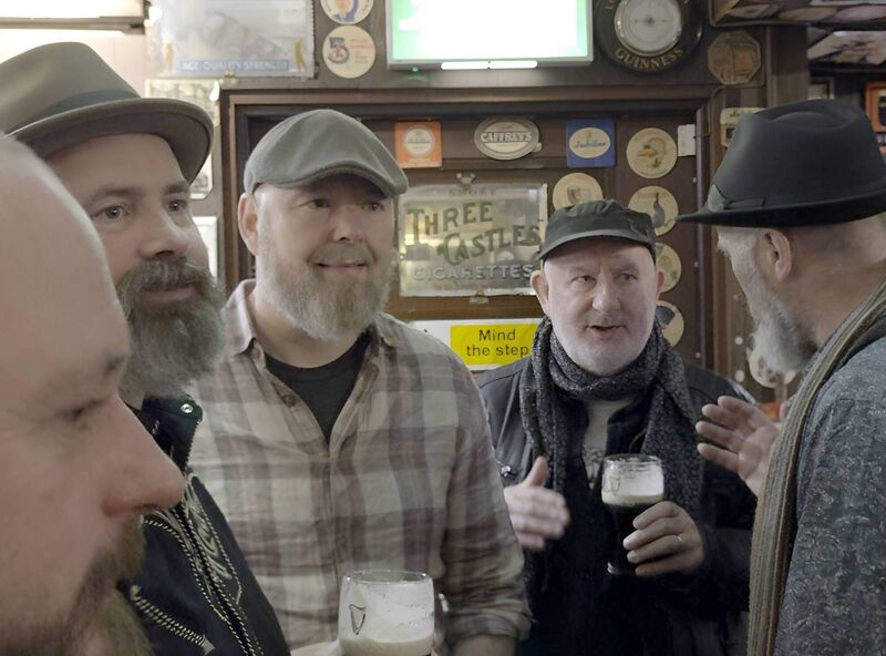 The White Horse Guitar Club, enjoying a pint in The Dirty Onion, Belfast. 