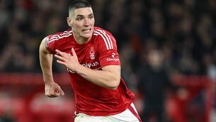 <p>SUPER SERB: Nikola Milenkovic of Forest in action. Photo: Michael Regan/Getty Images</p>