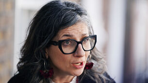 <p>While much of Fran McNulty's 10-minute interview was wasted on Francesca Albanese, above,&nbsp; having to correct the language of the interviewer, it was in that withering nano-second we saw what happens when arrogance meets grace. Picture: Brian Lawless</p>