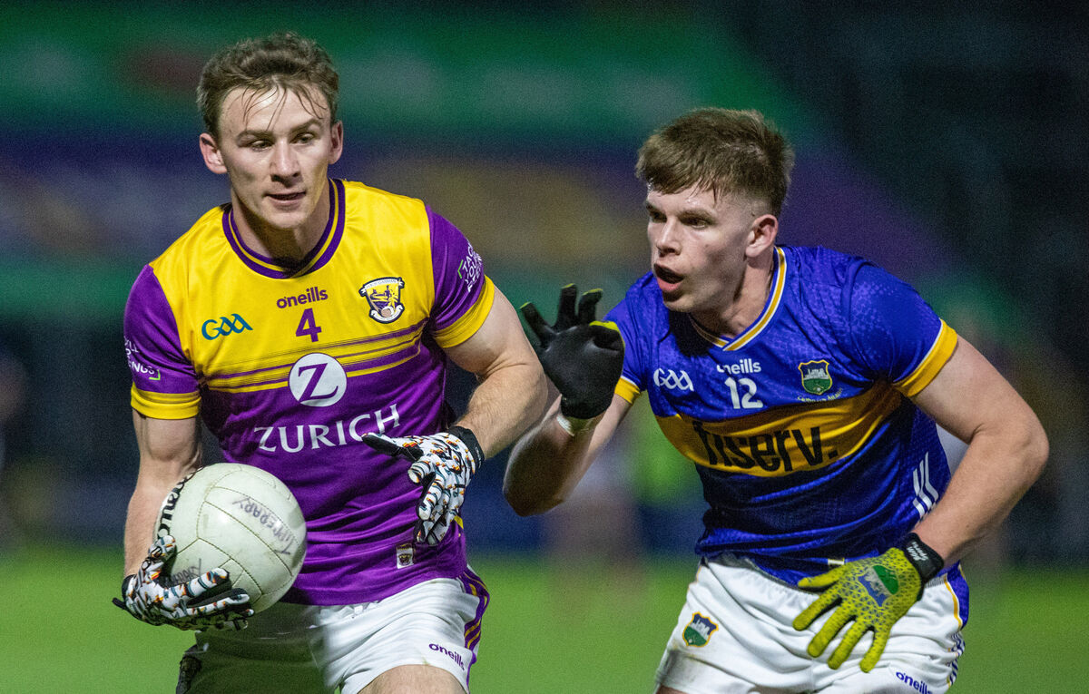 PUTTING IN THE WORK: Wexford’s Martin O'Connor and Michael Freaney of Tipperary. Pic:INPHO/Paul Barrett PUTTING IN THE WORK: Wexford’s Martin O'Connor and Michael Freaney of Tipperary. Pic:INPHO/Paul Barrett