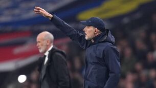 <p>UP IN ARMS: England manager Thomas Tuchel on the touchline during the 2026 FIFA World Cup Qualifying, Group K match at Wembley Stadium, London. Pic: John Walton/PA Wire.</p>
