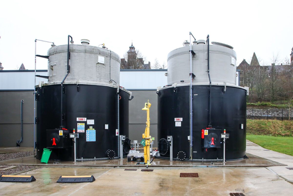 Aluminium Sulphate tanks at the Uisce Éireann Water Treatment Plant on the Lee Road, Cork. File picture: David Creedon