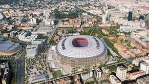 <p>An artist impression of the redesigned Camp Nou in Barcelona, due to open in 2026. Pic: Courtesy of FC Barcelona</p>