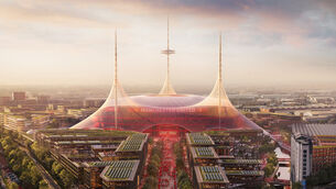 <p>Manchester United’s proposed new stadium could host matches at the 2035 Women’s World Cup. Pic: Handout/PA</p>