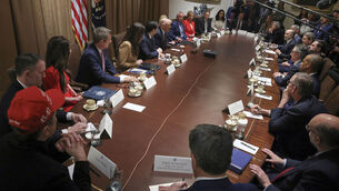 <p>US president Donald Trump meeting his cabinet at the White House last week ahead of the wide range of tariffs he announced on Wednesday. Picture:AP/Pool</p>
