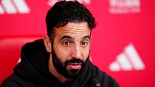 <p>Ruben Amorim is in a hurry to get Manchester United back competing for titles (Mike Egerton/PA)</p>
