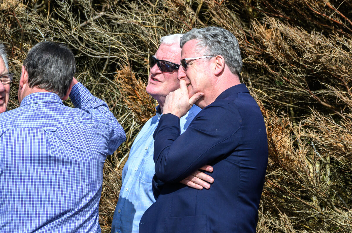  Former Cork players Colman Corrigan and Barry Coffey outside Fitzgerald’s Funeral Home, Waterville, Co Kerry where the late Mick O'Dwyer was reposing. Picture Dan Linehan