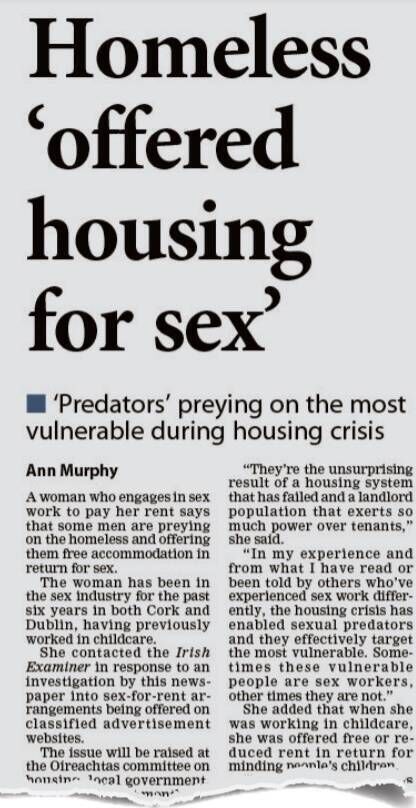 The 'Irish Examiner' has been pursuing the sex-for-rent scandal since January 2022, including a number of lapsed attempts to introduce legislation.