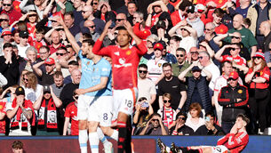 <p>The opening 35 seconds of Sunday's Manchester derby hinted it might be a classic in the making. That was not the case. Pic: Martin Rickett/PA Wire.</p>
