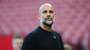 <p>Pep Guardiola’s side took a point from the derby (Martin Rickett/PA)</p>