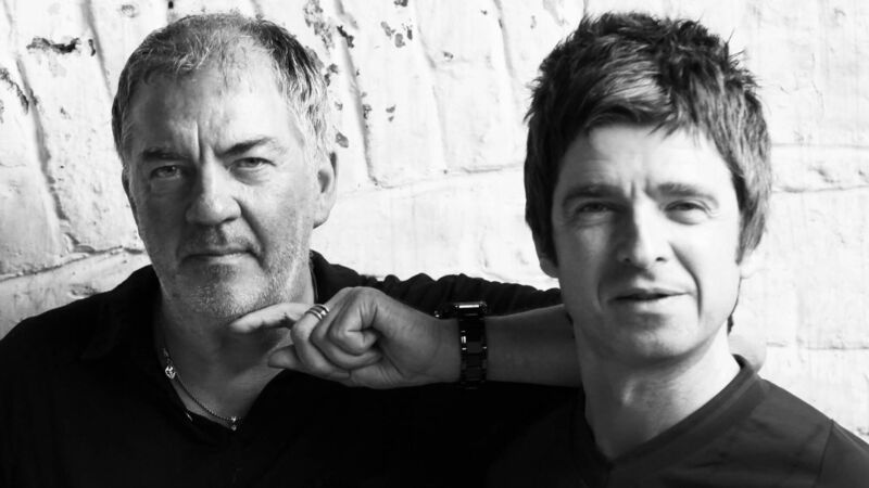 Manchester photographer Kevin Cummins with Noel Gallagher of Oasis. 