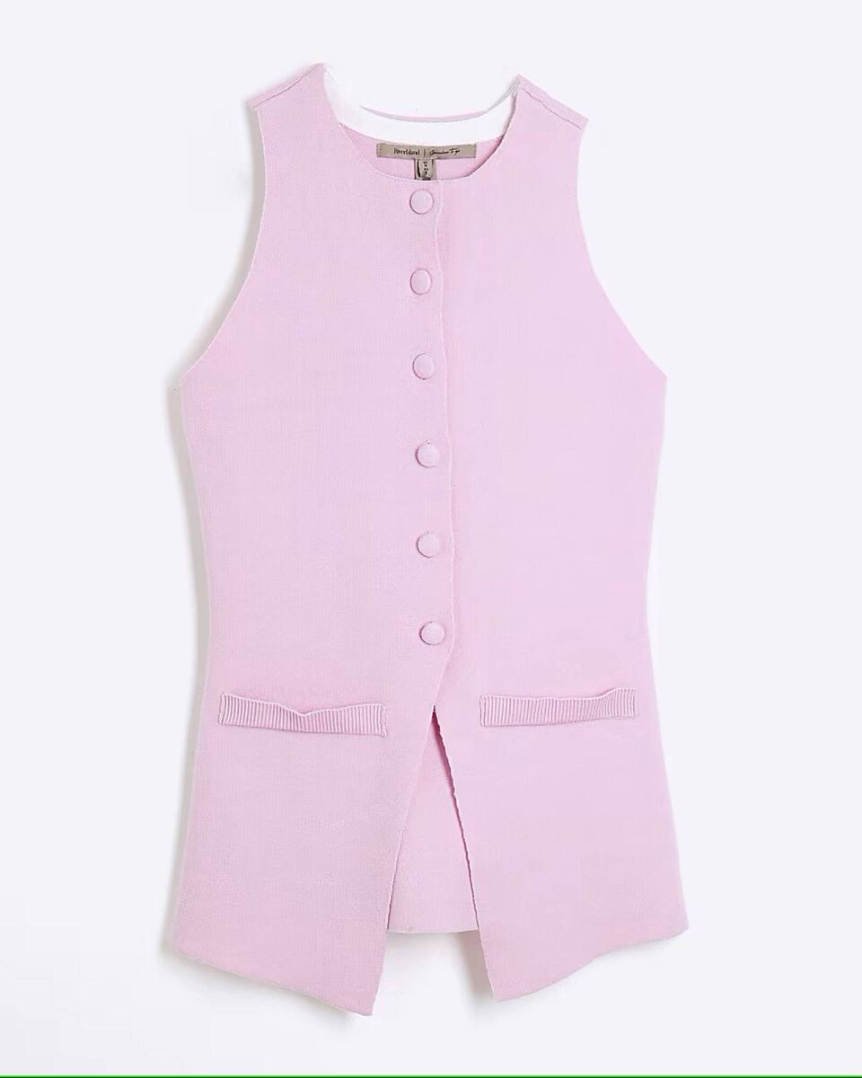 Fashion Pink Longline Waistcoat, €38, River Island