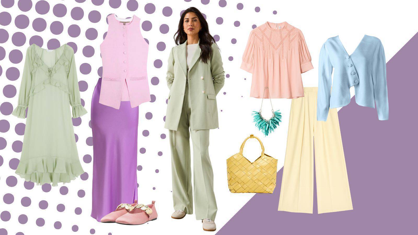 Sorbet shades of candyfloss pink and butter-milk yellow on trend for spring dressing