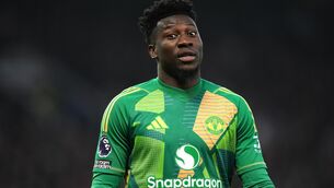 <p>Manchester United goalkeeper Andre Onana during the Premier League match at Old Trafford, Manchester.</p>