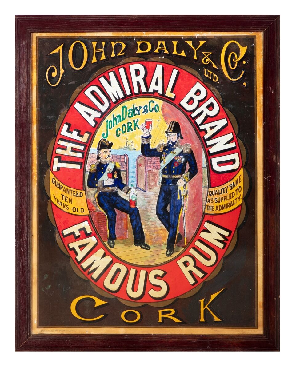 An Admiral brand advertising sign by John Daly and Co. in Cork at Adam's. An Admiral brand advertising sign by John Daly and Co. in Cork at Adam's.
