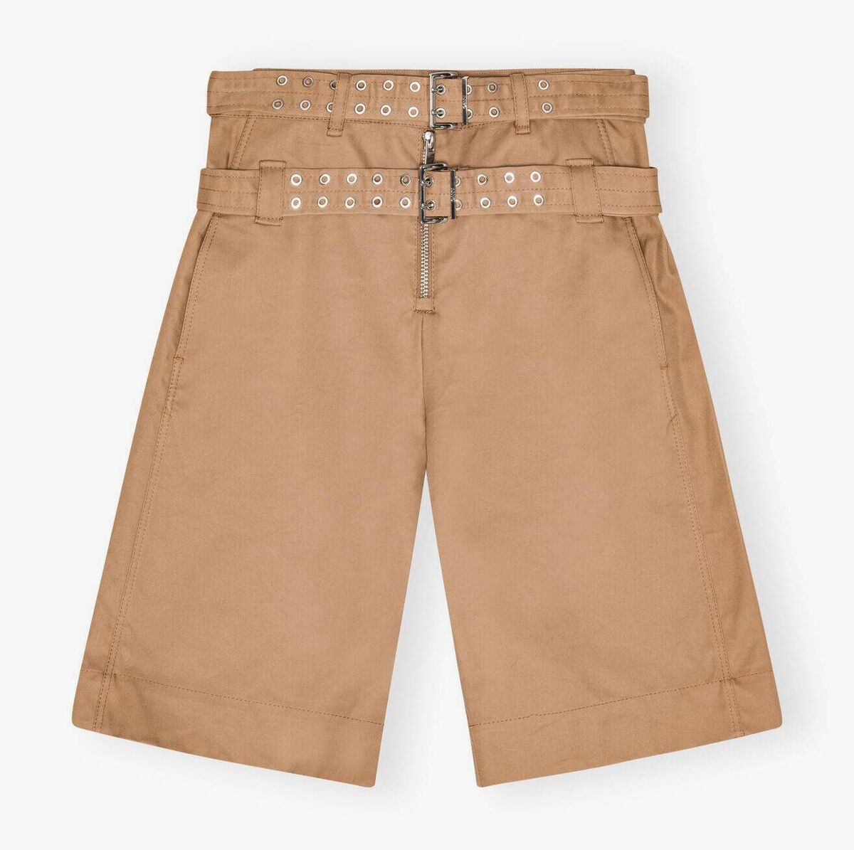 Bonded Cotton Belt Shorts, GANNI, €345 Bonded Cotton Belt Shorts, GANNI, €345