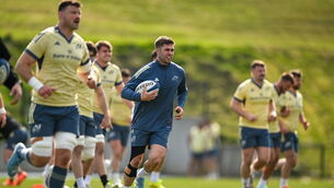 <p>ALL SYSTEMS GO: Jack Crowley during a Munster Rugby squad training at the University of Limerick in Limerick. Pic: Brendan Moran/Sportsfile</p>