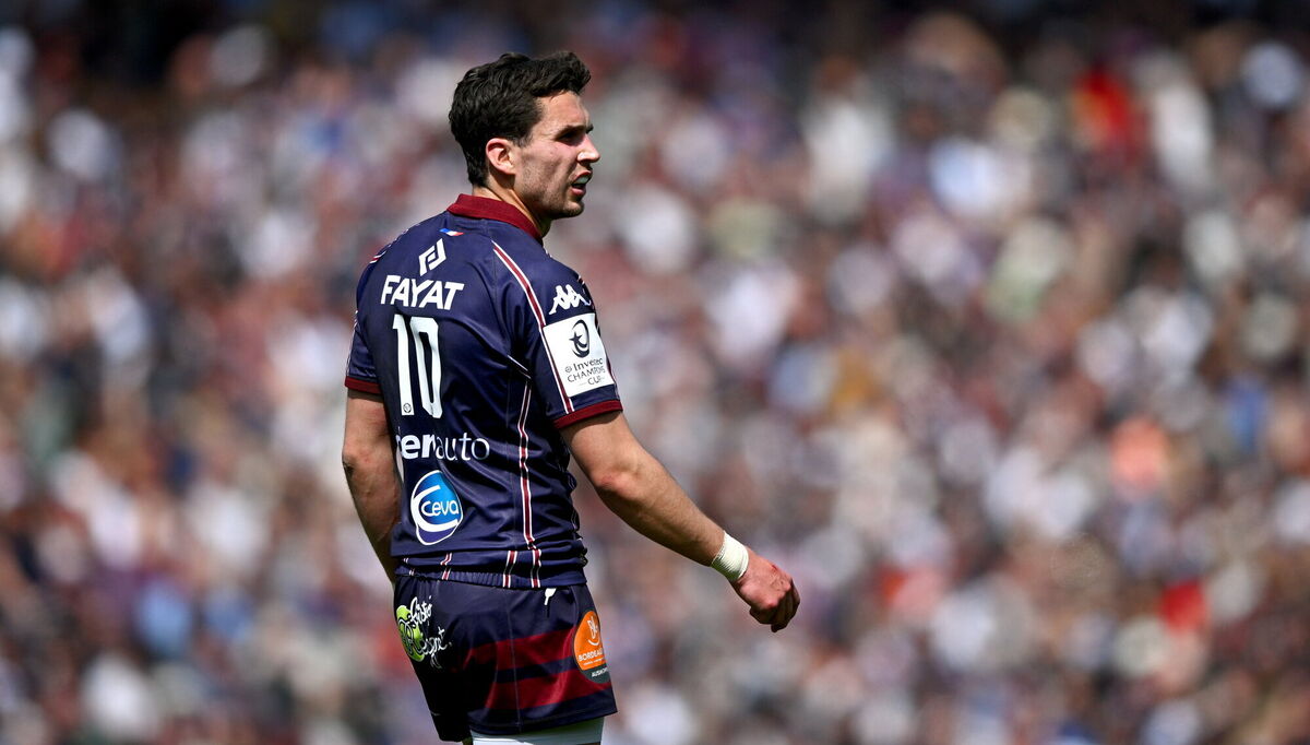Joey Carbery of Bordeaux Begles during the Investec Champions Cup Round of 16 match between Bordeaux Begles and Ulster. Pic: Ramsey Cardy/Sportsfile Joey Carbery of Bordeaux Begles during the Investec Champions Cup Round of 16 match between Bordeaux Begles and Ulster. Pic: Ramsey Cardy/Sportsfile