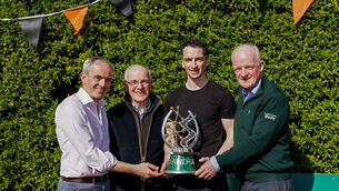 <p>HISTORY REPEATED: Ruby and Ted Walsh, the father and son pair who won the Grand National with Papillon a quarter of a century ago, with Patrick and Willie Mullins who emulated the feat with Nick Rockett at Aintree last weekend. 	Picture: Laszlo Geczo/Inpho</p>