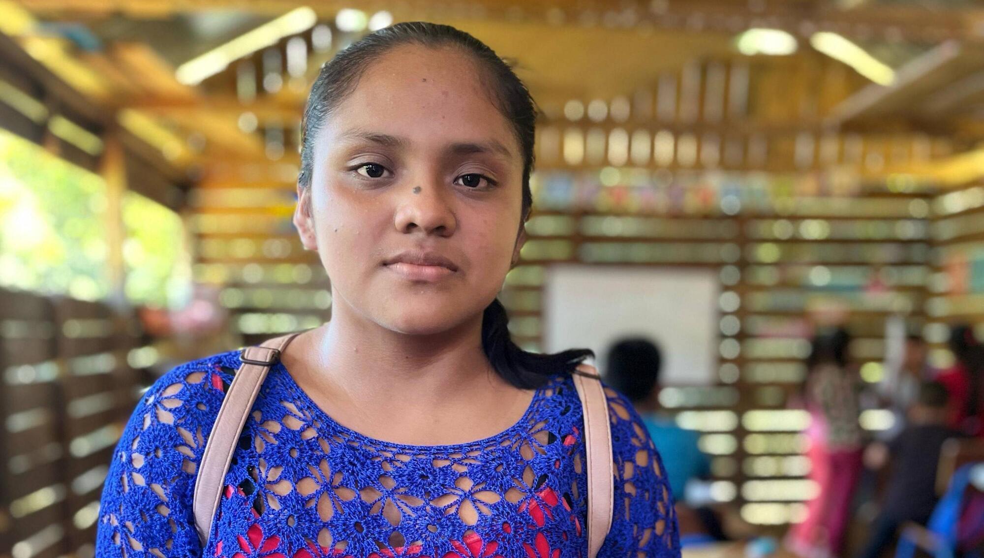Miriam lives in a small community in Guatemala. She dreams of becoming a teacher. 