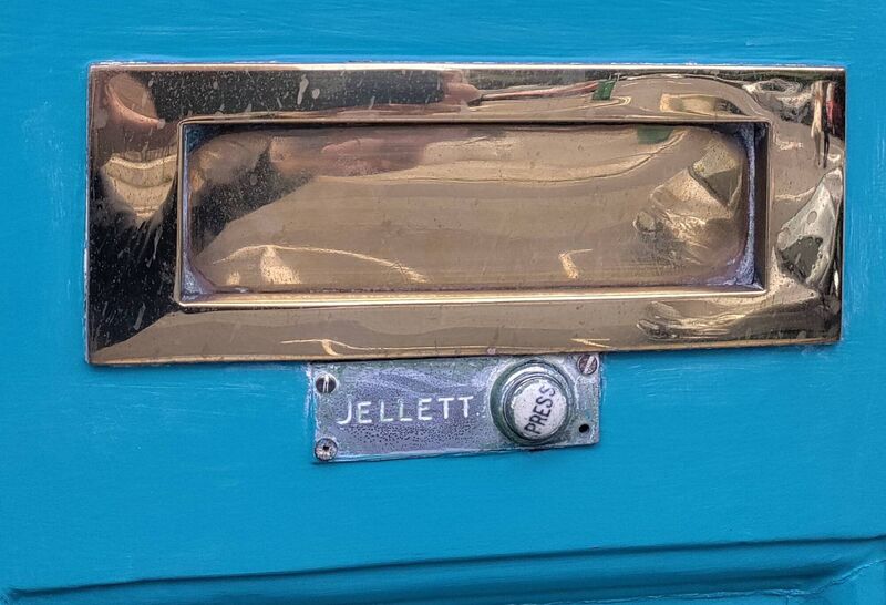 Mainie Jellett's letterbox at 37 Fitzwilliam Square in Dublin.