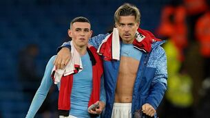 <p>Manchester City’s Phil Foden (left) and Jack Grealish after the Premier League match at the Etihad Stadium, Manchester. Picture date: Saturday December 30, 2023.</p>