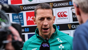 <p>Ireland Head Coach Scott Bemand after the defeat by England. Pic:Ben Brady, Inpho</p>