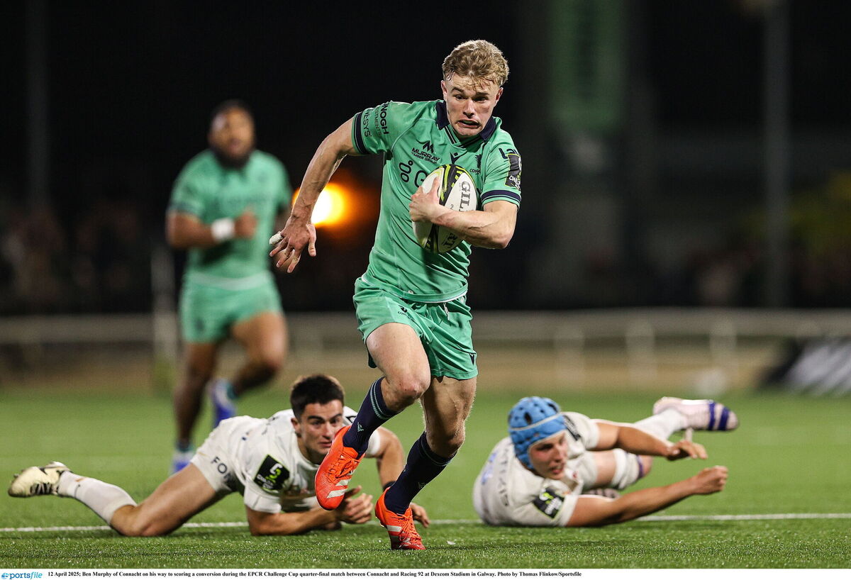 Ben Murphy of Connacht on his way to scoring during the EPCR Challenge Cup quarter-final match between Connacht and Racing 92 at Dexcom Stadium in Galway. Photo by Thomas Flinkow/Sportsfile Ben Murphy of Connacht on his way to scoring during the EPCR Challenge Cup quarter-final match between Connacht and Racing 92 at Dexcom Stadium in Galway. Photo by Thomas Flinkow/Sportsfile