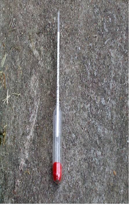 A slurry hydrometer can be used to get a rapid estimate of the dry matter content of slurry.