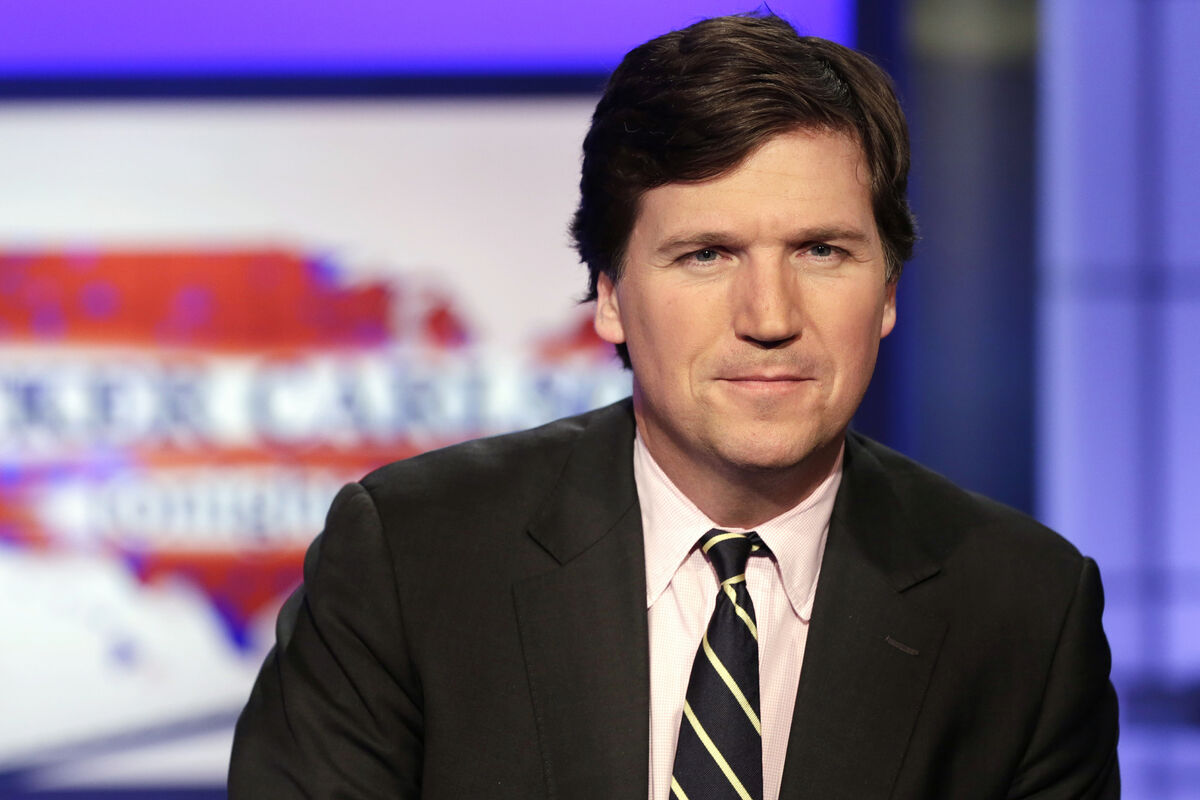 Tucker Carlson was axed by Fox News amid a defamation case against the network for airing false allegations that Dominion Voting Systems  machines were used to steal the 2020 election from Donald Trump. Picture: Richard Drew/AP