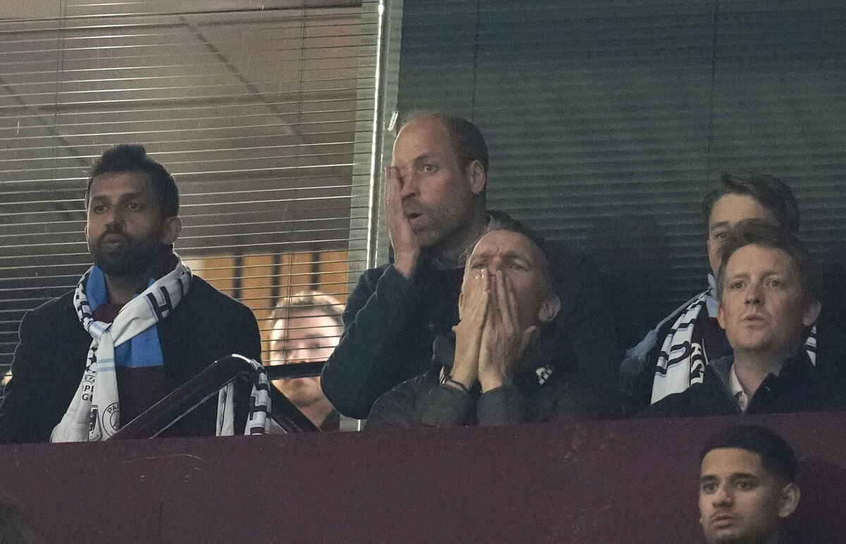 The Prince of Wales and Prince George in the stands during the UEFA Champions League quarter-final, second leg match at Villa Park. Pic: Nick Potts/PA Wire. The Prince of Wales and Prince George in the stands during the UEFA Champions League quarter-final, second leg match at Villa Park. Pic: Nick Potts/PA Wire.
