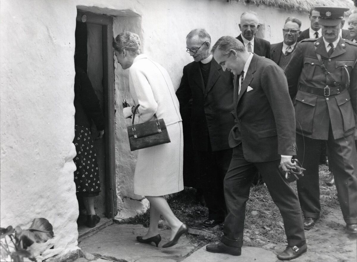 The Princely Couple's visit to the Kelly family's ancestral homestead in the townland of Drimula in Co Mayo. Picture: Princess Grace Irish Library Archives.