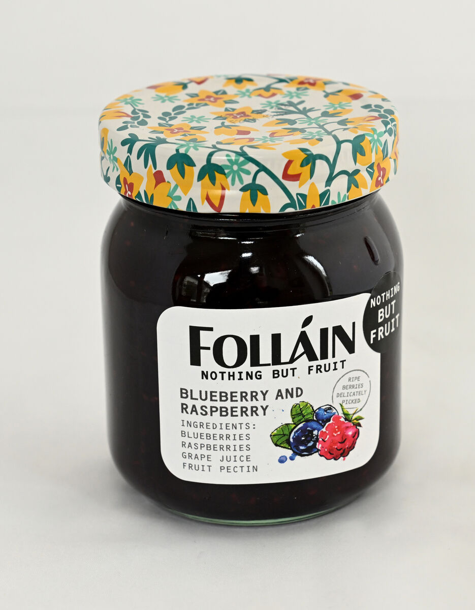 Folláin Blueberry and raspberry 340g. Picture: Dan Linehan. Folláin Blueberry and raspberry 340g. Picture: Dan Linehan.