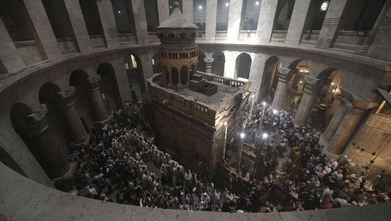 Orthodox Christians mark Palm Sunday at the Church of the Holy Sepulchre, a place where Christians believe Jesus Christ was crucified, buried and resurrected, in Jerusalem. File Picture: AP Photo/Oded Balilty Orthodox Christians mark Palm Sunday at the Church of the Holy Sepulchre, a place where Christians believe Jesus Christ was crucified, buried and resurrected, in Jerusalem. File Picture: AP Photo/Oded Balilty