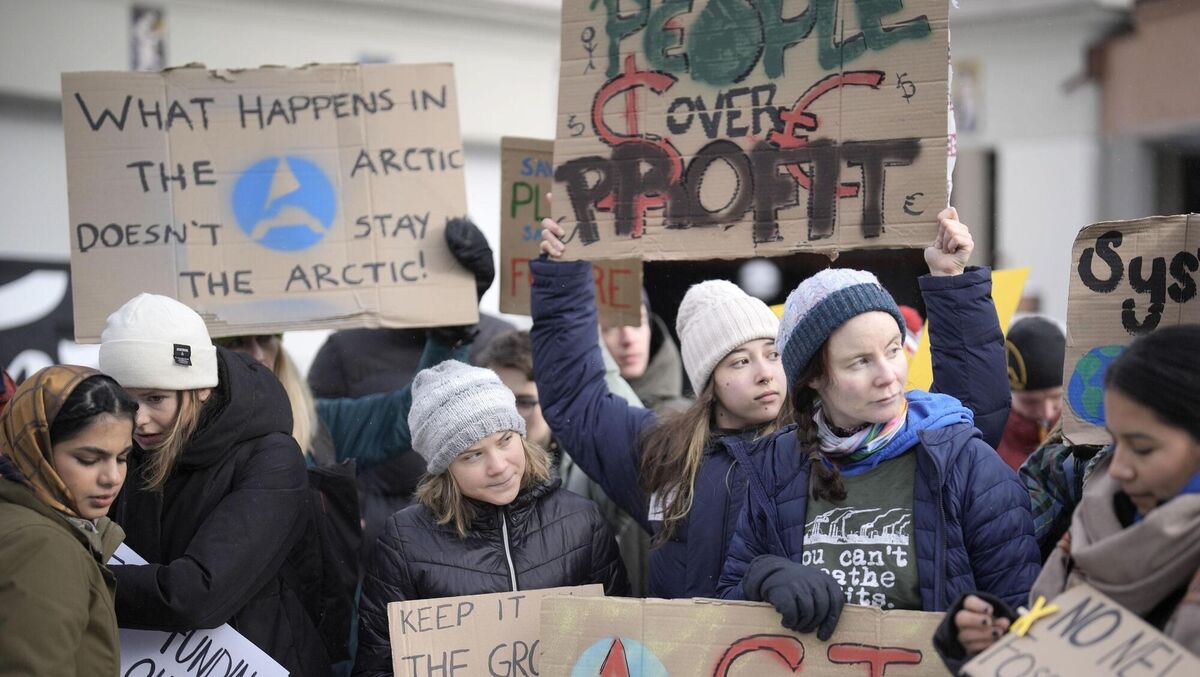 Climate activist Greta Thunberg of Sweden, Vanessa Nakate of Uganda, Helena Gualinga of Ecuador and Luisa Neubauer of Germany demonstrating at a climate protest outside the World Economic Forum in Davos, Switzerland, in 2023. File photo: AP/Markus Schreiber Climate activist Greta Thunberg of Sweden, Vanessa Nakate of Uganda, Helena Gualinga of Ecuador and Luisa Neubauer of Germany demonstrating at a climate protest outside the World Economic Forum in Davos, Switzerland, in 2023. File photo: AP/Markus Schreiber
