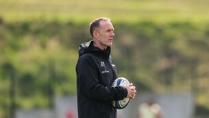 <p>Head of Rugby Operations &amp; Interim Head Coach Ian Costello during a Munster training session. Pic: ©INPHO/Ben Brady.</p>