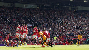 <p>Pablo Sarabia's goal earned Wolves their first double of Manchester United since the 1979-80 season. Pic: Martin Rickett/PA Wire.</p>