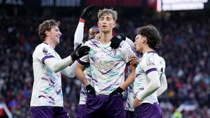 <p>IN DEMAND: Bournemouth's Dean Huijsen celebrates with team-mates. Pic: Martin Rickett/PA Wire.</p>