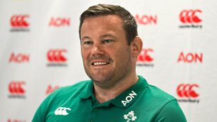 <p>Scrum coach Denis Fogarty during an Ireland Women Rugby media conference at the IRFU High Performance Centre in Dublin. Photo by Tyler Miller/Sportsfile</p>