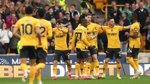 <p>CLUB RECORD: Rodrigo Gomes celebrates scoring his side's third goal. Pic: Carl Recine/Getty Images</p>