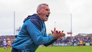 <p>Waterford manager Peter Queally celebrates in the closing moments of the Munster GAA Hurling Senior Championship Round 2 match between Waterford and Clare at Walsh Park in Waterford. Photo by Piaras Ó Mídheach/Sportsfile</p>