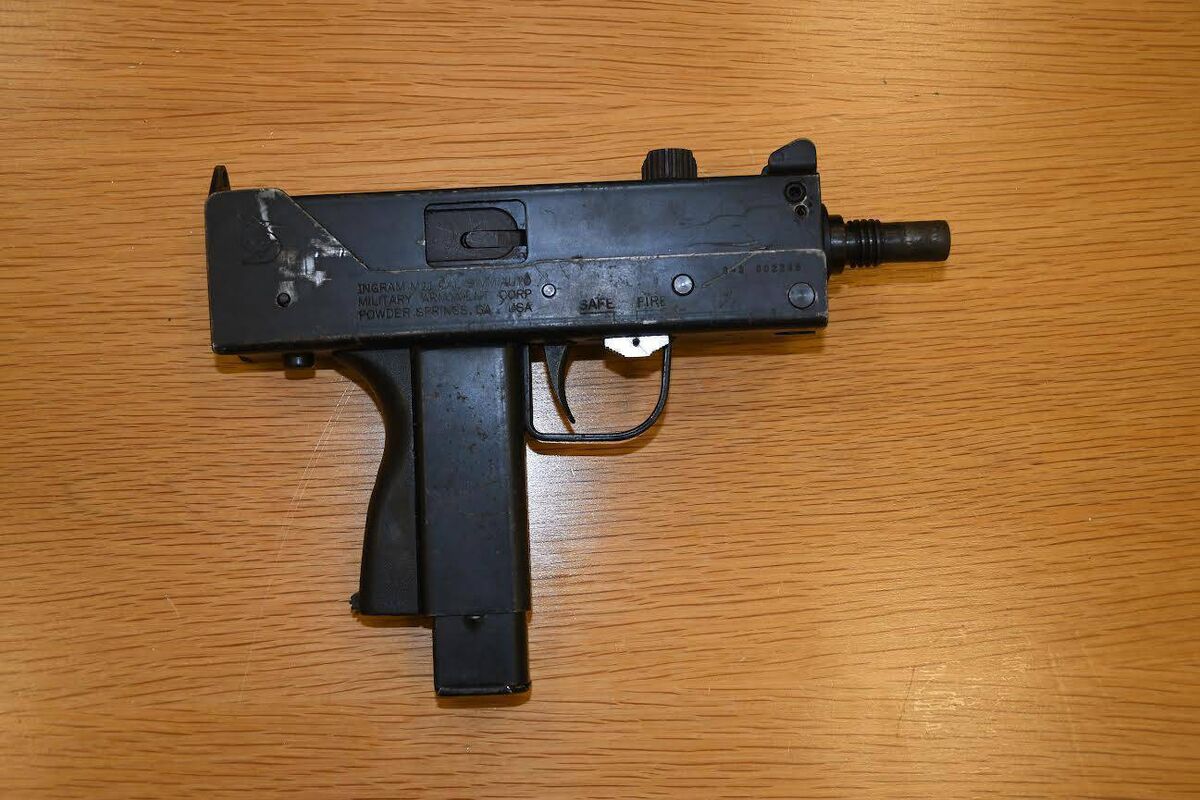 A Mac-11 that was seized by gardaí in their investigation of Glen Ward and Eric O'Driscoll.