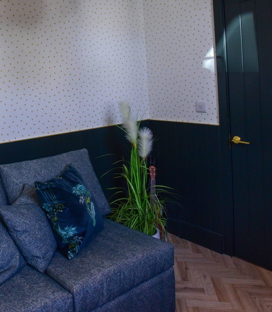 Choose paste-the-wall wallpaper to transform a room this weekend, such as Jennifer Sheahan did with her home office/spare bedroom. Picture: Moya Nolan